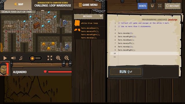CodeCombat - Loop Warehouse Concept Challenge JavaScript Tutorial with Solution смотреть онлайн