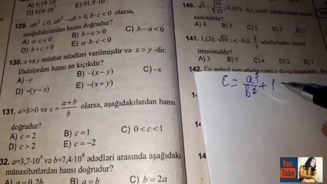 HƏQİQİ ƏDƏDLƏR--(101--160) Test toplusu смотреть онлайн