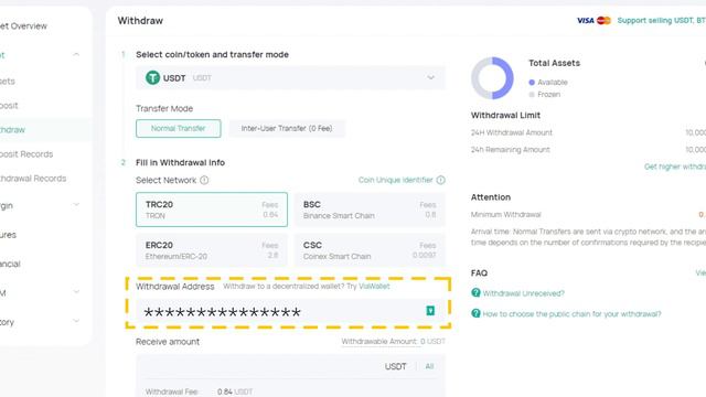 Coinex User Guide | Учебное пособие по внесению депозита