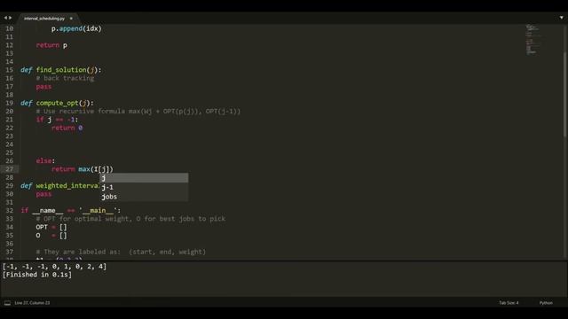 Weighted Interval Scheduling Python Code смотреть онлайн
