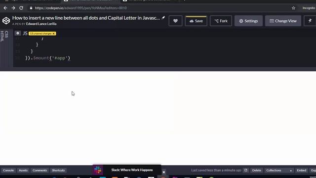 [VUEJS] insert a new line between all dots and Capital Letter in Javascript смотреть онлайн