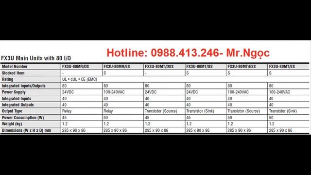 FX3U-80MT/DSS PLC FX3U-80MT/DSS giá tốt nhất 0988413246 - Mr.Ngọc. смотреть онлайн