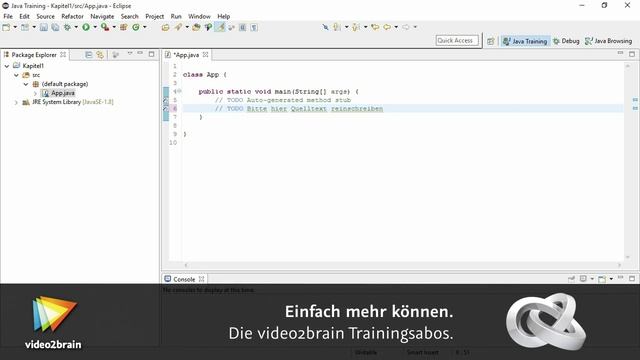 Java lernen, Teil 1 Tutorial: Apps in Eclipse erstellen |video2brain.com смотреть онлайн