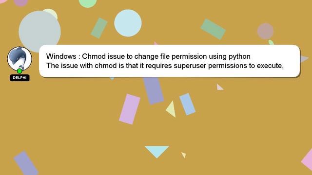Windows : Chmod issue to change file permission using python смотреть онлайн