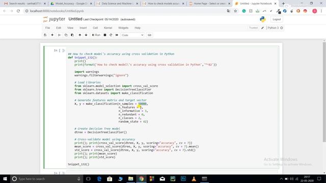 Checking the model’s accuracy using Cross-validation in Python смотреть онлайн