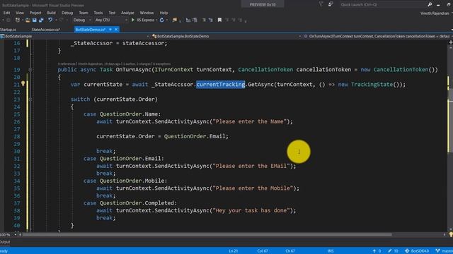 Bot Framework V4 : BotState Management смотреть онлайн