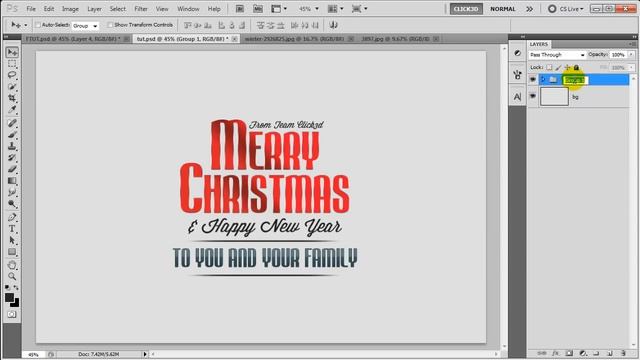 Merry Christmas poster design | Photoshop Tutorial | click3d смотреть онлайн