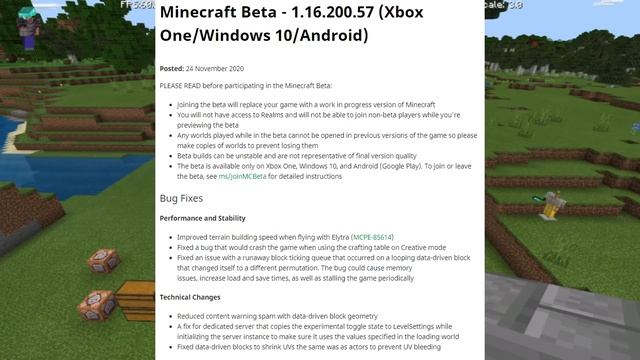 Minecraft Bedrock ✅ BETA 1.16.200.57 ✅ ELYTRA + TERRAIN ⚔️[ Change Log ] MCPE / Xbox / Windows 10 смотреть онлайн