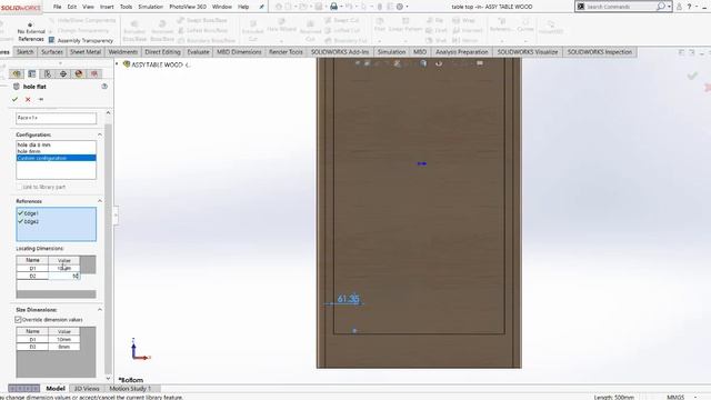 SOLIDWORKS DESIGN FURNITURE TABLE MENGUNAKAN SMART COMPONENT PART 1 ASSEMBLY