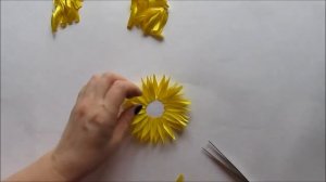 Астра игольчатая. Пушистый цветок из узкой ленты. Канзаши /МК/Hand мade/DIY/ Kanzashi