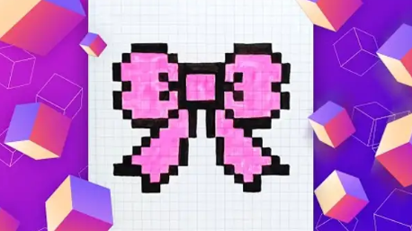 Как рисовать бантик по клеточкам для детей