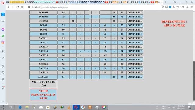 IGNOU BCA MCA PERCENTAGE CALCULATOR смотреть онлайн