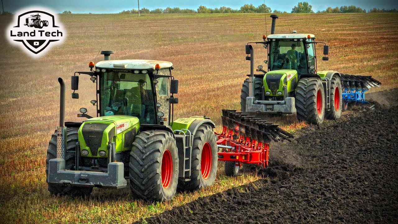 КРАСИВАЯ ВСПАШКА - Тракторы CLAAS XERION с новыми плугами LEMKEN и OPAL-AGRI! смотреть онлайн