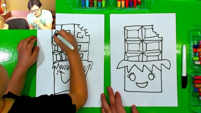 Как нарисовать ШОКОЛАДКУ кавайную няшную для детей смотреть онлайн