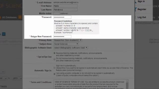 Регистрация профиля на Web of Science смотреть онлайн