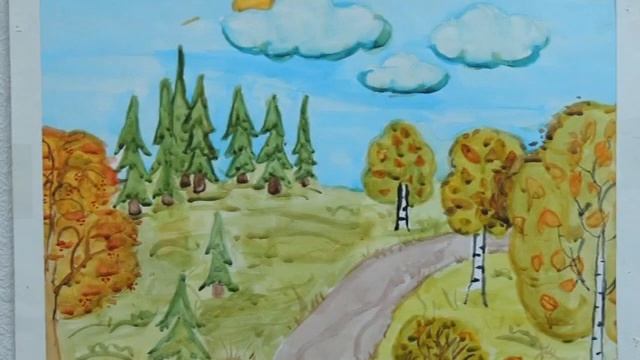 Выставка детского рисунка "Отговорила роща золотая" смотреть онлайн