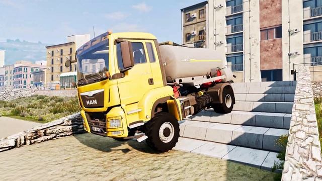 TRUCKS VS STAIRS | BeamNG Drive#2 смотреть онлайн