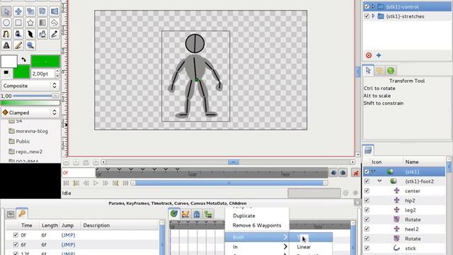 Synfig - Кнопки блокирования ключевых кадров