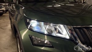 Установка светодиодных линз в рефлекторные фары Skoda Kodiaq