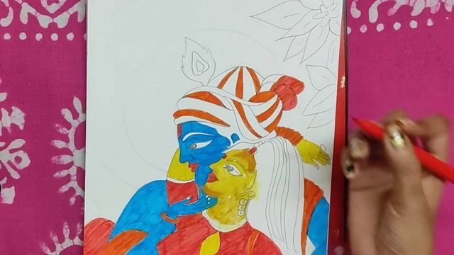 Radha krishna painting?.. with fabar castle sketch pen. смотреть онлайн