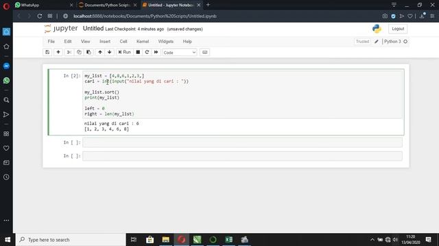 cara membuat pencarian binary search menggunakan python 3 dengan jupyter notebook смотреть онлайн