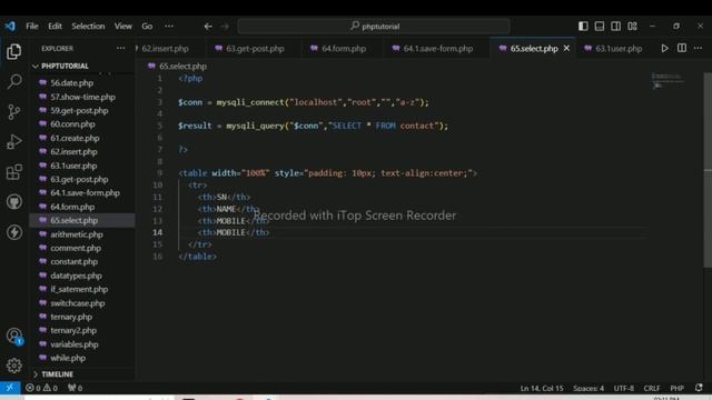 select query in PHP #php65 смотреть онлайн
