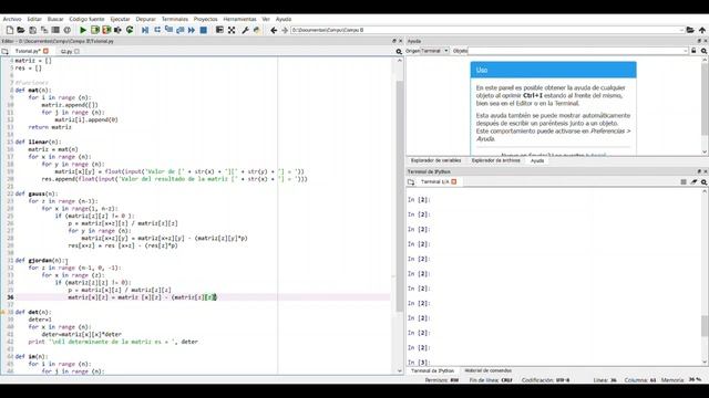 Método Gauss Jordan en Python 3 смотреть онлайн