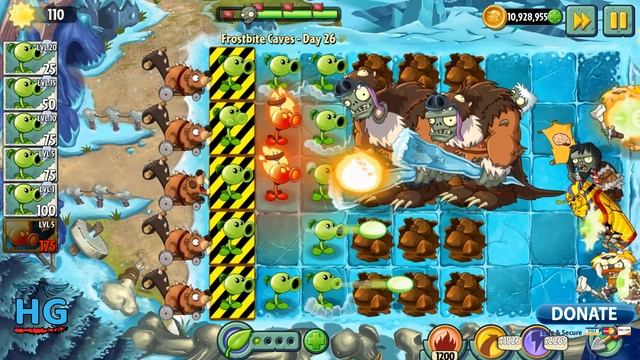 Plants vs Zombies 2 Peashooters' Rampage Frostbite Caves 26 [Protect Peashooters] смотреть онлайн