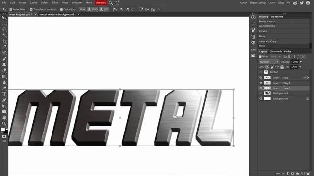Photopea How to Make Realistic Metal Texture Text (Free Online Photoshop) смотреть онлайн