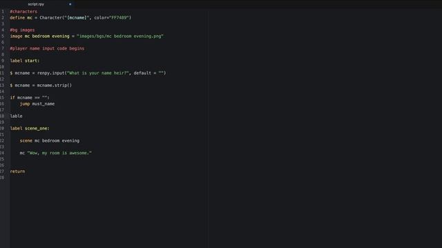 Ren'Py Tutorial: How to Require a Custom Player Name смотреть онлайн