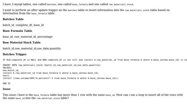 Databases: How do you perform a MYSQL After Update Trigger Insert Loop? смотреть онлайн