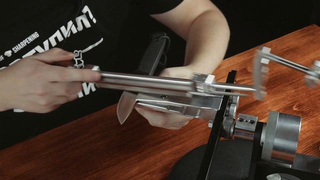 Линзовидная заточка ножа Fallkniven F1 на точилке Профиль К03