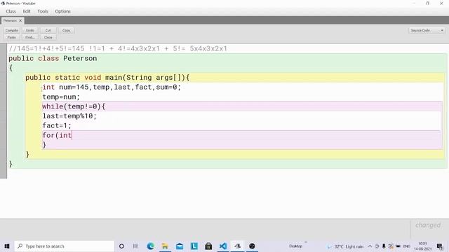 Write a program to check a number is Peterson Number or not in java смотреть онлайн