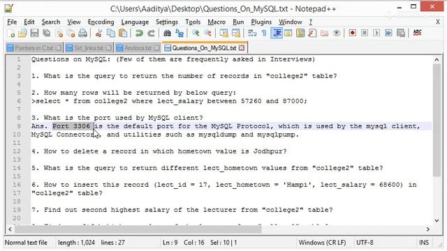 MySQL Tutorial for Beginners - 11 - Interview Questions on MySQL Part-I смотреть онлайн