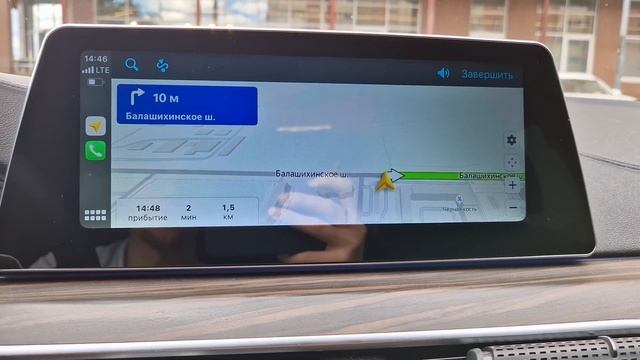 Сравнение яндекс.навигатора через Carplay с Android экраном на BWM G30