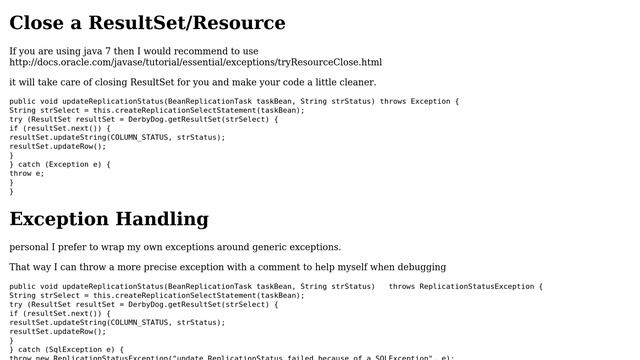 Code Review: Closing a ResultSet and rethrowing an Exception (2 Solutions!!) смотреть онлайн
