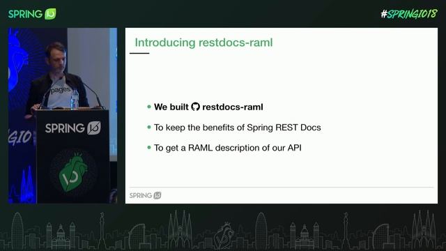 Documenting RESTful APIs with Spring REST Docs and RAML by Mathias Düsterhöft @ Spring I/O 2018 смотреть онлайн