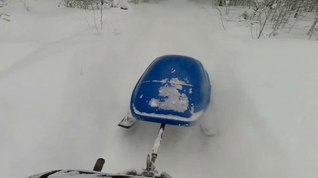 Arctic Cat 570 XT+cанки Sportbox в движении / Arctic Cat 570 XT+Sportbox sledge in motion. смотреть онлайн