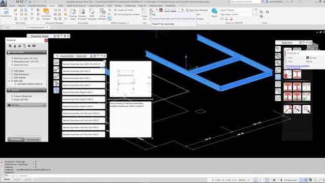 Using Queries to create drawings, NC, DXF, BOMs and Lists in Advance Steel смотреть онлайн