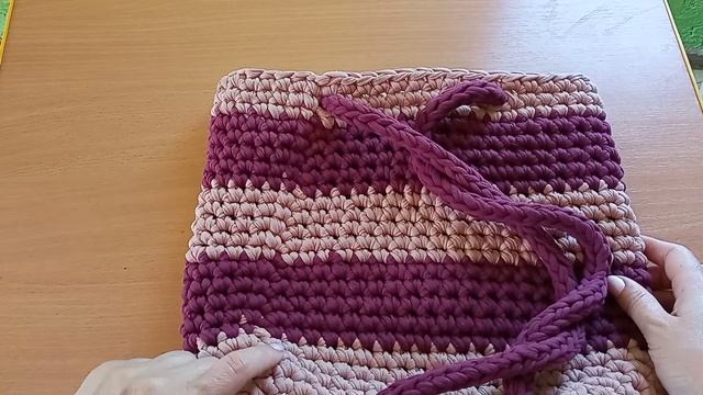 РЮКЗАК из трикотажной пряжи крючком. Показываю экспресс мастер-класс. смотреть онлайн