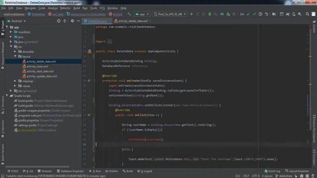 How to Delete Data From Firebase Realtime Database in Android Studio || Firebase Realtime Database смотреть онлайн