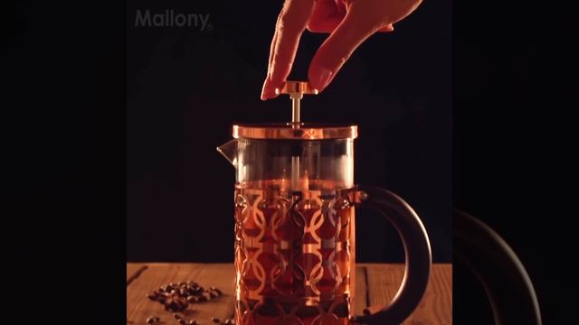 Чайник/кофейник (кофе-пресс), BRONZO, объем: 600 мл, из боросил стекла,корпус из нерж стали (медный смотреть онлайн