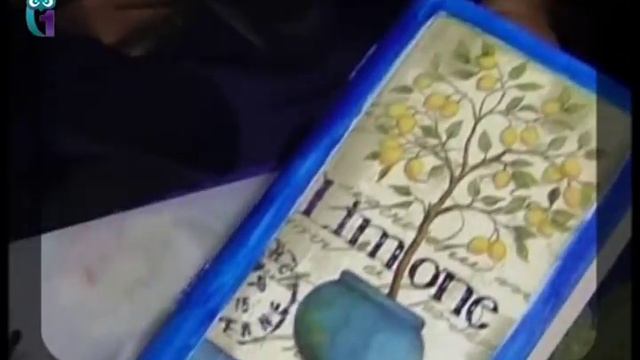 Decoupage. Imitate Lace On Wooden Surface Using Plastic Stencils. Diy. Handmade
