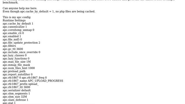 APC File Cache not working but user cache is fine смотреть онлайн