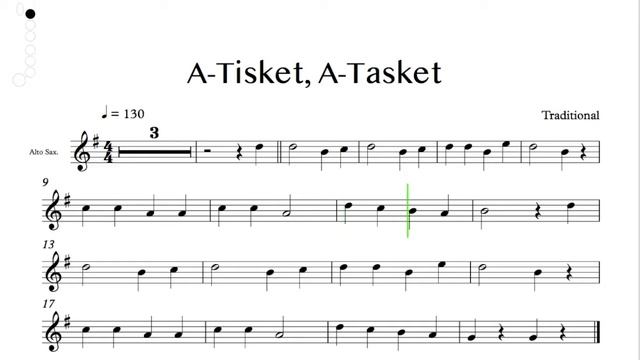 A-Tisket, A-Tasket sheet music Alto Saxophone (ноты для Альт Саксофона) смотреть онлайн