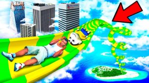 ЭКСТРЕМАЛЬНЫЙ СПУСК СО СКОЛЬЗКОЙ ГОРКИ в АКВАПАРКЕ в ГТА 5 МОДЫ ОНЛАЙН! ОБЗОР МОДА в GTA 5 ВИДЕО