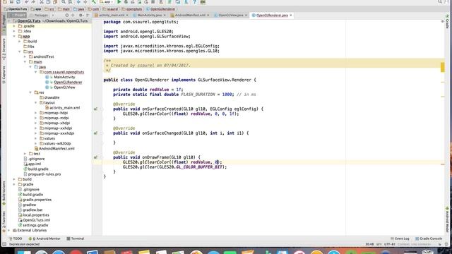 Create a red blink background with OpenGL on Android смотреть онлайн