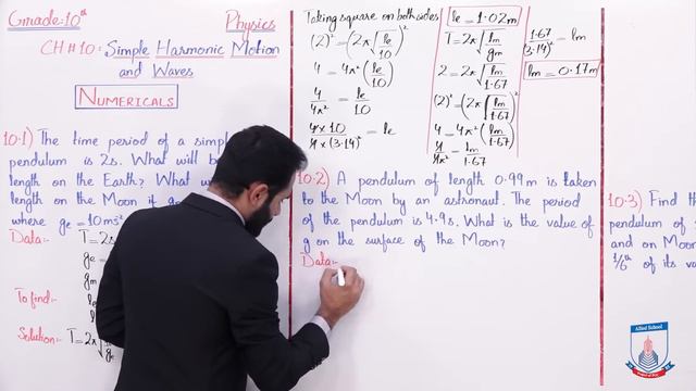 Class 10 - Physics - Chapter 10 - Lecture 8 - Numericals (10.1 To 10.3) - Allied Schools