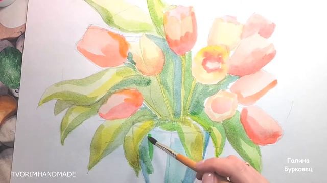 Букет тюльпанов.Этюд.