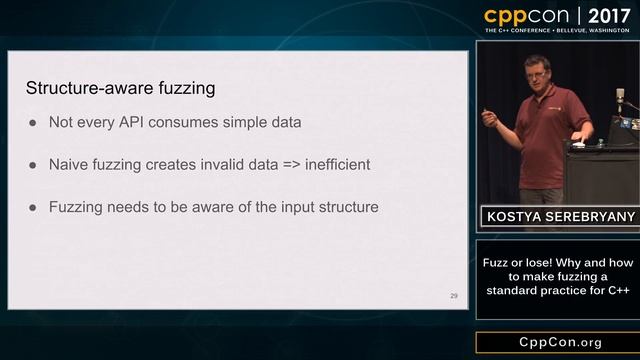 CppCon 2017: Kostya Serebryany “Fuzz or lose...” смотреть онлайн